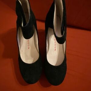 Sacha London Classic Black Suede Heels